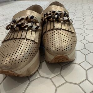 Gold Platform Loafer